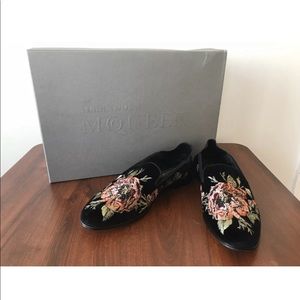 Alexander McQueen Velvet Embroidered Loafers NEW IN BOX 38